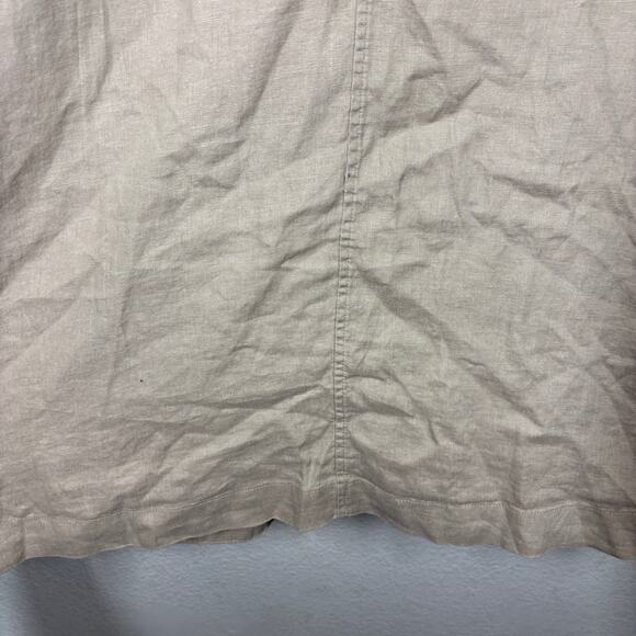 J Jill Womens Petite Large Linen Open Long Line Cardigan Tan Sandbar Half Sleeve - Picture 5 of 11